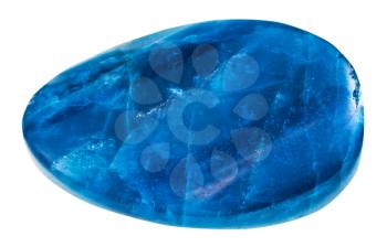 macro shooting - cabochon from kyanite mineral gem stone isolated on white background