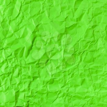 square background from green colour crumpled paper