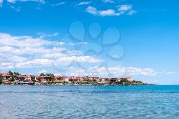 view of Sozopol town - seaside resort on Black Sea coast in Bulgaria