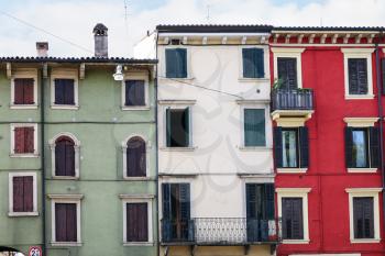 travel to Italy - facades on living houses in Verona city