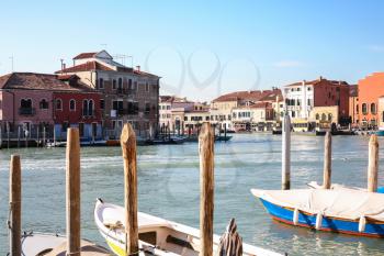 travel to Italy - Murano Museo vaporetto water bus stop in Venice city