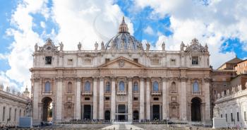 travel to Italy - front view of Papal Basilica of St Peter in Vatican city