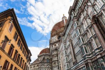 travel to Italy - apartment house and Duomo Cathedral in Florence city