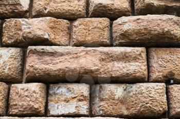 travel to Italy - big brown stone blocks in wall of Palazzo Pitti in Florence city