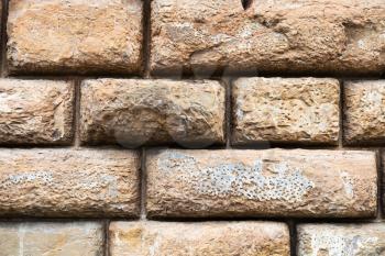 travel to Italy - rows of brown stone blocks in wall of Palazzo Pitti in Florence city