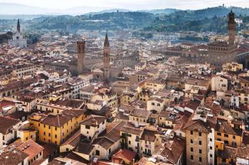 travel to Italy - above view of Florence town from Campanile