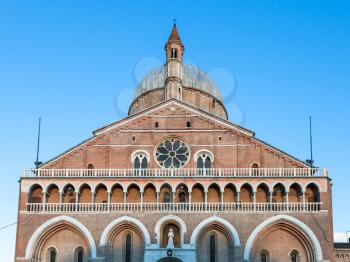 travel to Italy - facade of Pontifical Basilica of Saint Anthony of Padua (Basilica di sant'antonio di padova) in Padua city