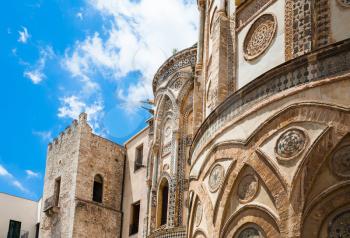travel to Italy - decorated building of Norman cathedral Duomo di Monreale in Sicily