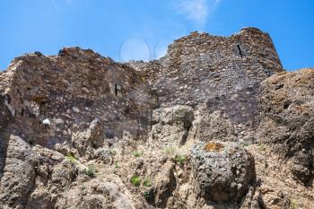 travel to Italy - ancient castle in Calatabiano town in Sicily