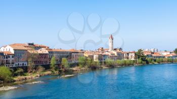travel to Italy - waterfront of Adige river in Verona city in spring