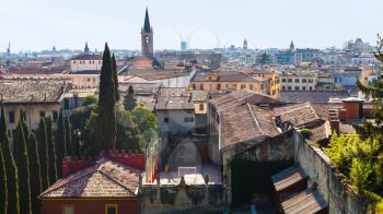 travel to Italy - above view of in Verona city in spring