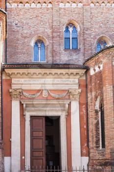 travel to Italy - side entrance in Duomo Cathedral in Vicenza city