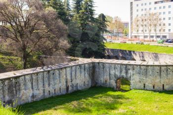 travel to Italy - bastion walls in urban park in Verona city in spring