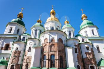 travel to Ukraine - view of Saint Sophia (Holy Sophia, Hagia Sophia) Cathedral in Kiev city in spring