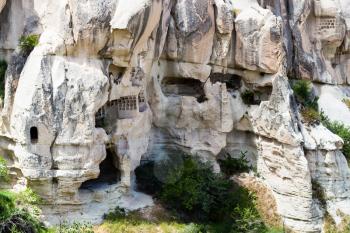 Travel to Turkey - rock-cut ancient cave church near Goreme town in Cappadocia region