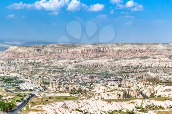 Travel to Turkey - mountain valley in Nevsehir Province in Cappadocia in spring