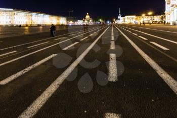 Palace Square in Saint Petersburg city in night