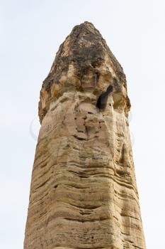 Travel to Turkey - fairy chimney rock in Goreme National Park in Cappadocia in spring