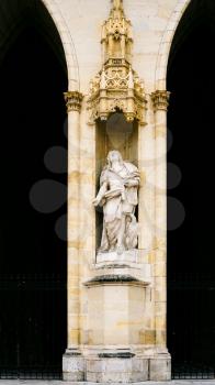 travel to France - statue of Saints in facade of Catheral (Basilique Cathedrale Sainte-Croix d'Orleans) in Orleans city