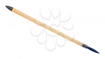 bamboo paintbrush with blue colored round tip for sumi-e ( suibokuga) painting and calligraphy isolated on white background