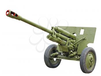 76-mm Russian division cannon gun from WWII isolated on white background.

