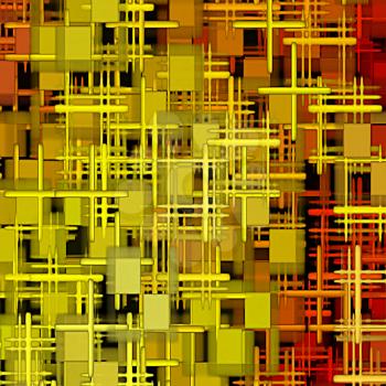 Yellow and red square shape abstract background.Digitally generated image.