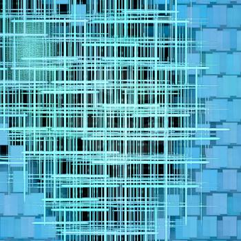 Turquoise grid and square shape abstract background.Digitally generated image.