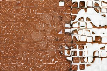 Brown and white square shape pattern as abstract background. Digitally generated image.