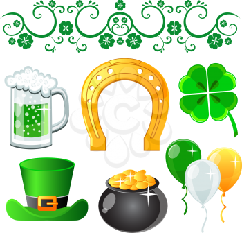 Saint Patrick's Day symbols vector set
