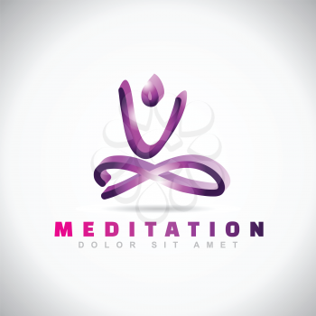 Vector logo template of an abstract yoga meditation pose icon