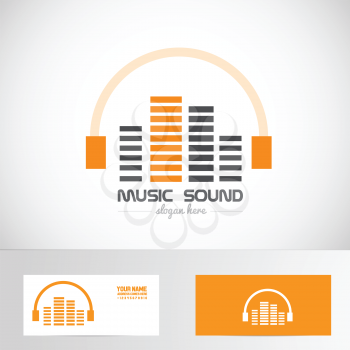 Vector company logo element template audio music volume headphones logo sound production