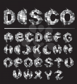 Silver disco ball letters