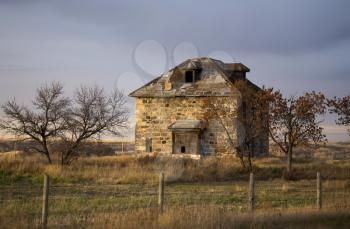 Old Abandoned Stone House in Saskatchewan Canada