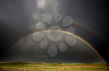 Hail Storm and Rainbow in Saskatchewan Canada