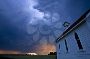 Storm Clouds over Saskatchewan country church