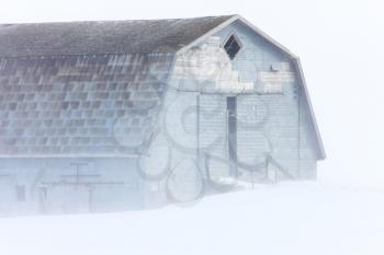 Blizzard and Farm Buildings Saskatchewan