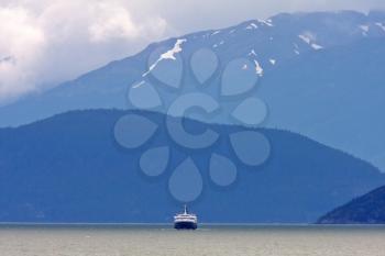 Ferry in British Columbia fjord