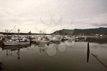 Docked fishing boats at Port Edward, British Columbia