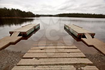 Boat ramp and docks on Northern Manitoba lake