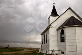 Storm Clouds Saskatchewan country church rural Canada
