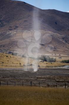 Dust Devil New Zealand tornado twisting in dirt