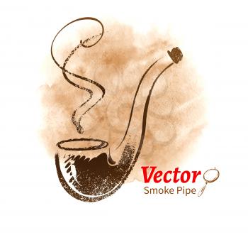 Smoking pipe. Vector sketch. Isolated.