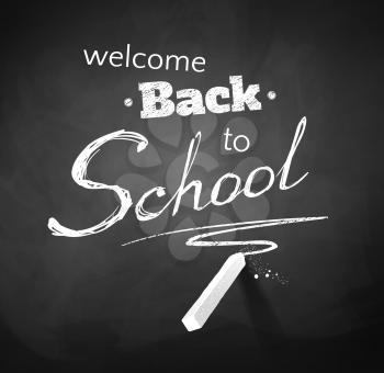Back to School typographical Background. Chalkboard drawing. Vector EPS 10.