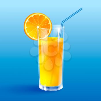 A glass of orange juice. Isolated.