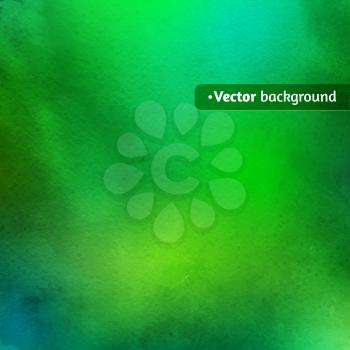 Green vector background with watercolor texture.