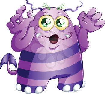 Royalty Free Clipart Image of a Purple Monster