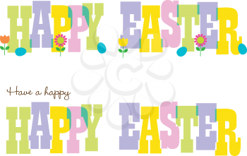 Royalty-Free Clipart Image for Easter. Easter Typography with Flowers.