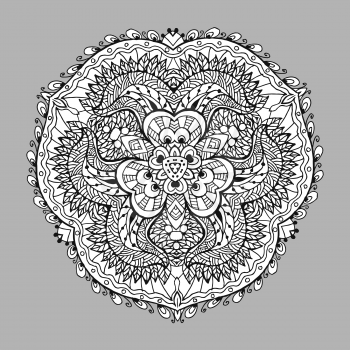 Vector Image Doodle, drawing for coloring the mandala. triangular pattern. It can be used as a decorative design element for coloring books. Clothing for prints on, for design books.