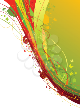 Elements for your design in yellow, red and green colors with white area for text. 