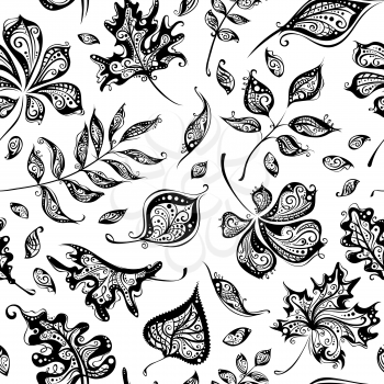 Vector black and white nature background.
